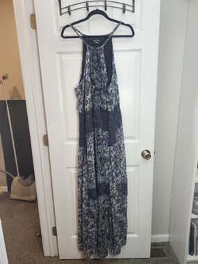 City Chic Navy & Cream Patterned Maxi Dress, Size XXL~= Torrid 2X(20 - 22), NWOT